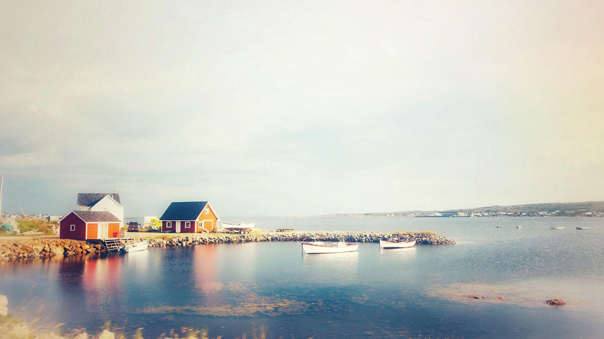 dreamy image of a picturesque fishing village