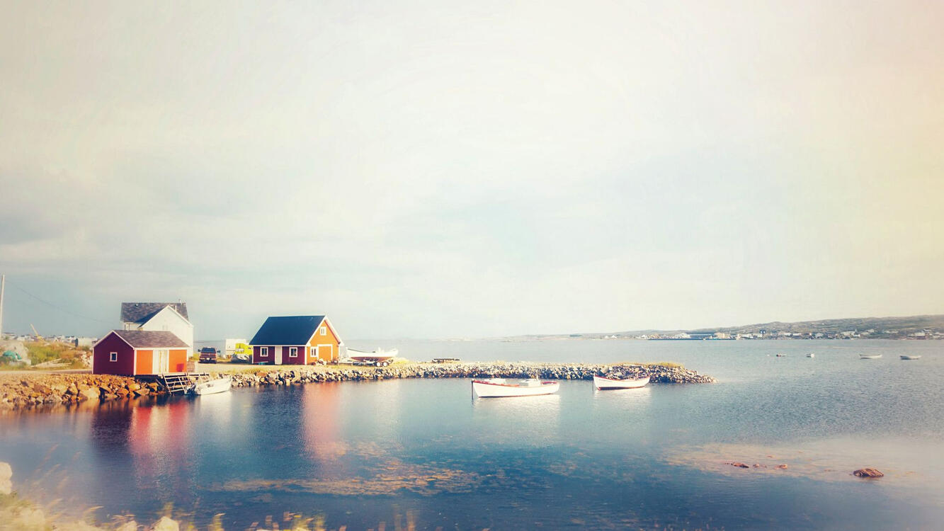 dreamy image of a picturesque fishing village